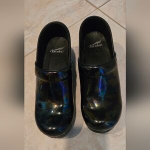 Dansko Iridescent Black Clogs